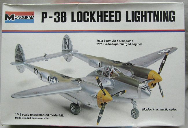 Monogram 1-48 6848 P-38L Lightning - White Box Issue